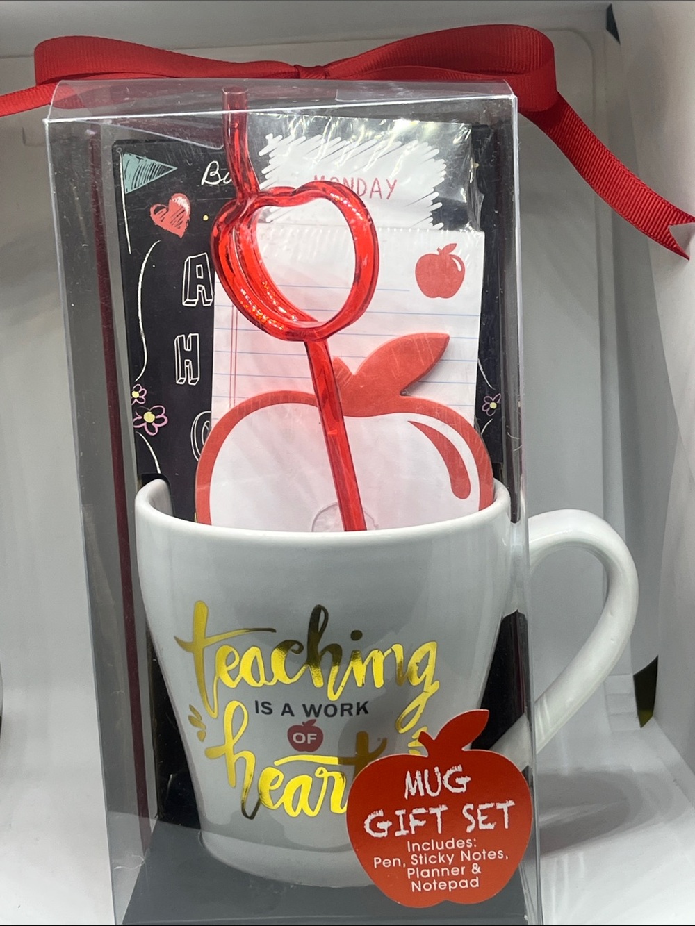 Teaching Is a Work of Heart White & Red Mug Gift Set - Picture 2 of 10